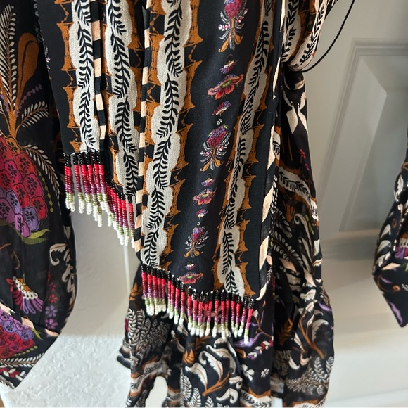 FARM Rio Black Floral Mini Dress size large - Picture 9 of 11